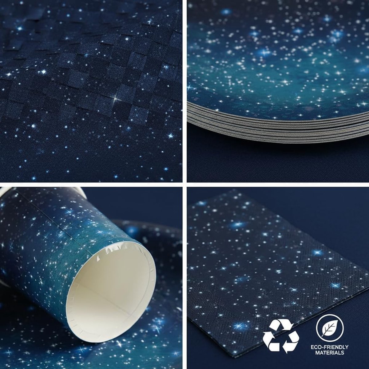 SnelShoppen - Donkerblauwe Feesttafelkleed 137 x 274 cm Ruimte Galaxy Tafelkleed voor Verjaardag, Plastic Herbruikbaar Rechthoekig Tafelkleed, Sterren