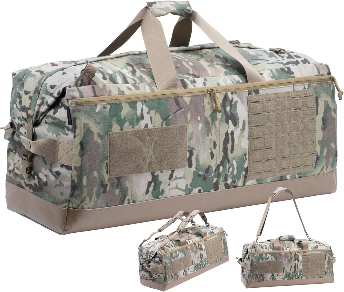 SnelShoppen - Grote Tactische Reisrugzak, Sporttas, Duffelbag 85 Liter, Waterdicht 1000D Polyester, Camo, Ideaal voor Camping, Reis, Sport en Jacht