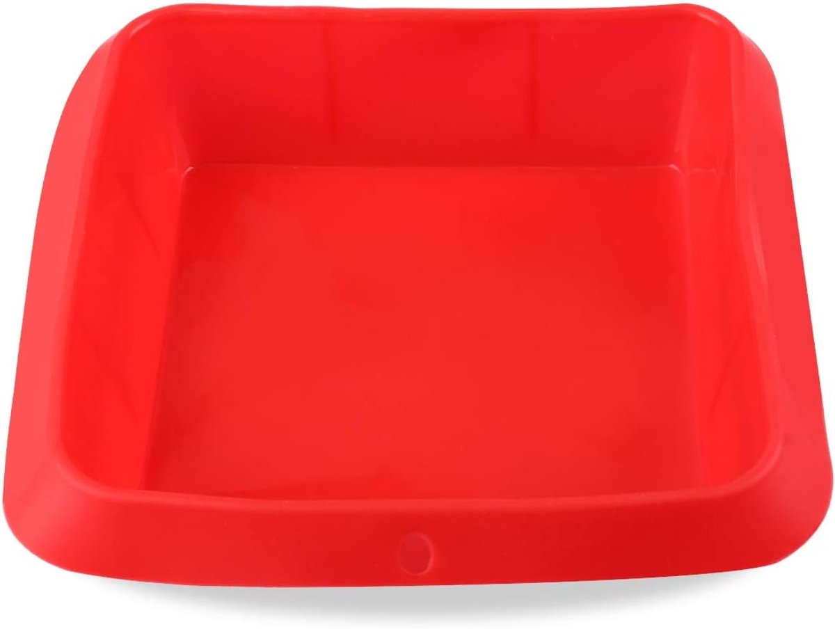 SnelShoppen - Silicone Ovenschotel 20x20 cm, 100% BPA Vrij, Lasagnevorm, Cake Bakvorm, Rood, Antiaanbaklaag, Perfect voor Taarten en Gratin
