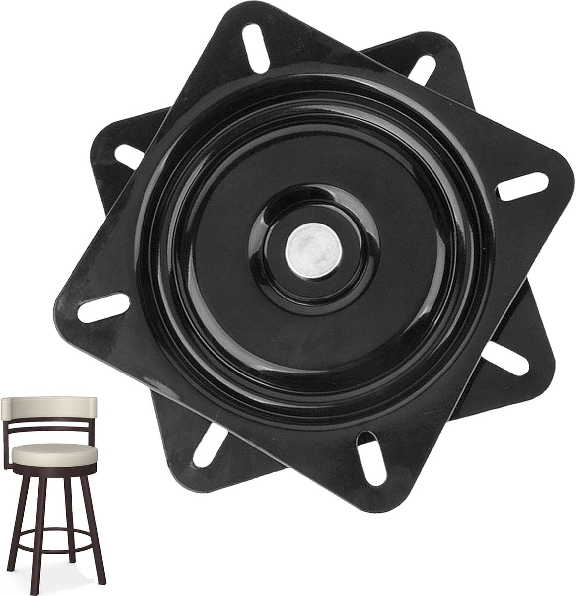 SnelShoppen - Heavy Duty Draaiplateau 17.8 cm met 360° Draaiing, 150 kg Laadvermogen, Stalen Constructie voor Kappersstoelen en Meubeltoepassingen