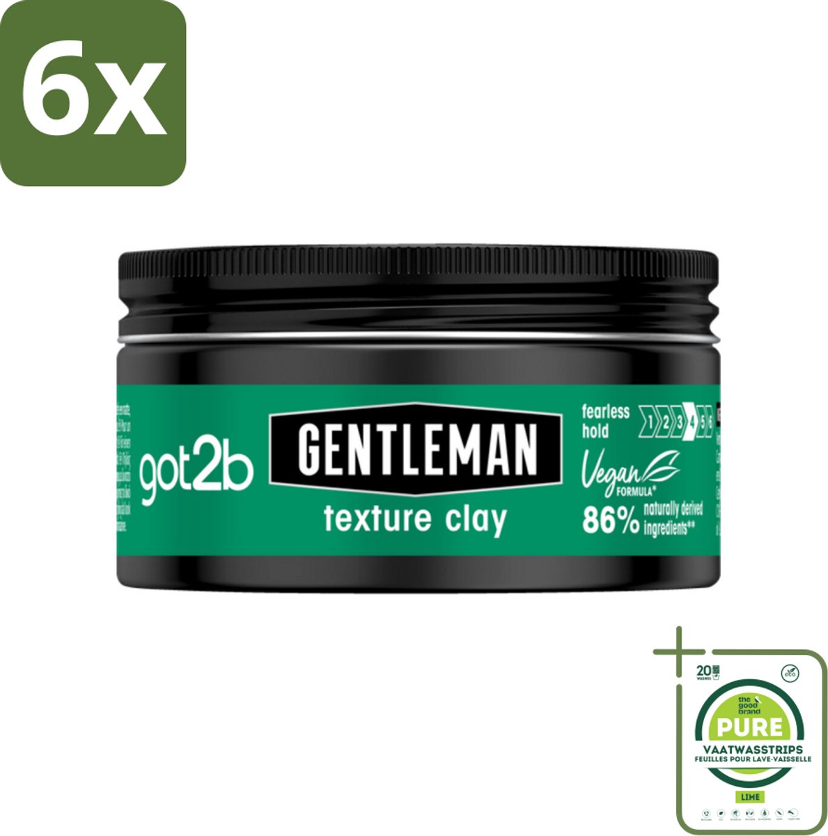 Got2B - Texture Clay - Gentleman - 100 ml - Voordeelverpakking - 6 stuks - Natuurlijke haarlook - Matte finish