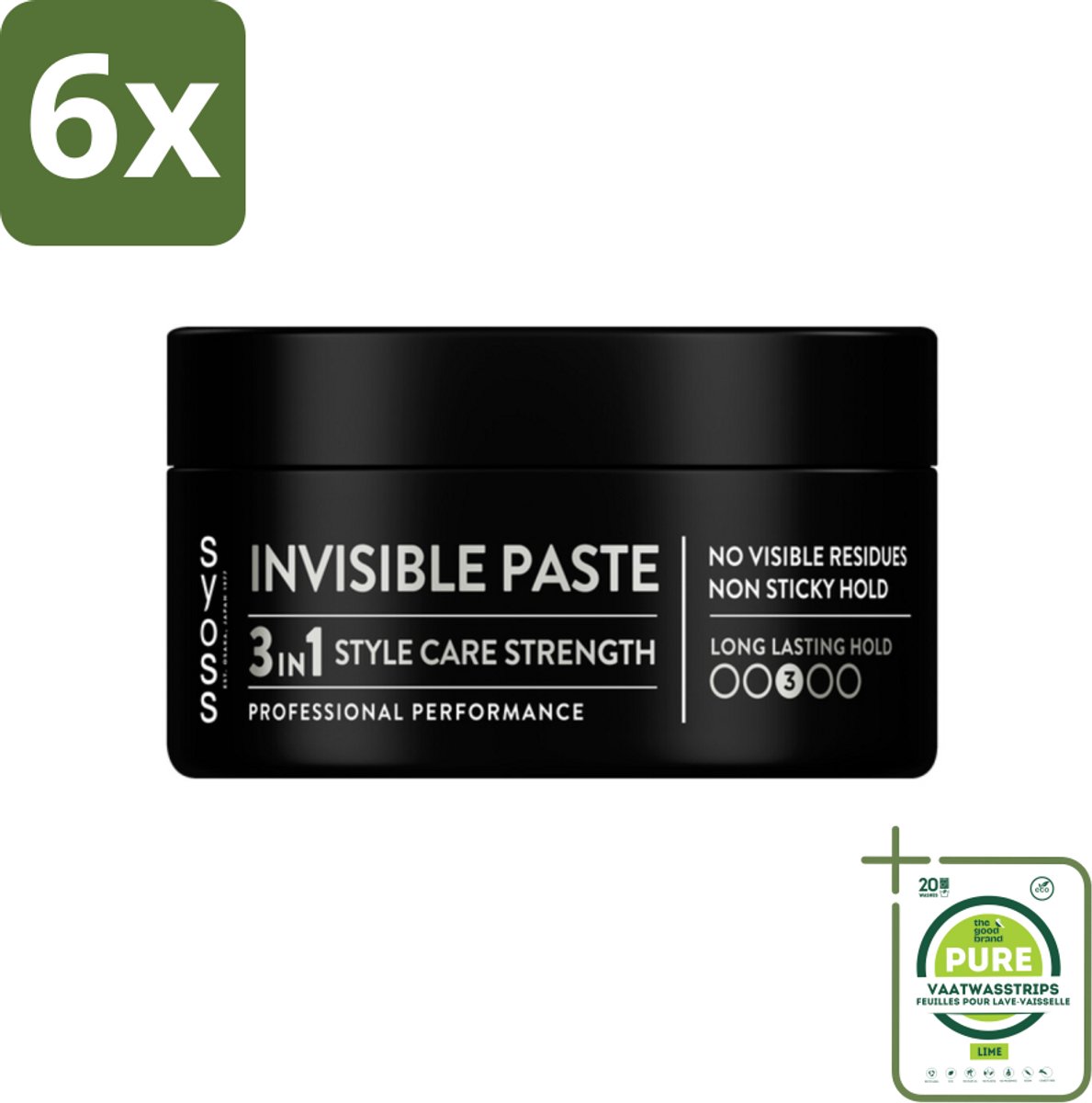 SYOSS - Invisible Paste 100 ml - Haarpaste - Langdurige Styling - 100ml - Voordeelverpakking - 6 stuks - Haarpasta - Stylingpasta