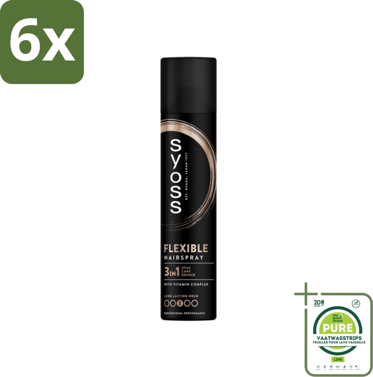 Syoss - Hold & Flex - Haarspray - Flexibele Fixatie - 300 ml - Voordeelverpakking - 6 stuks - Haarspray - Flexibele fixatie