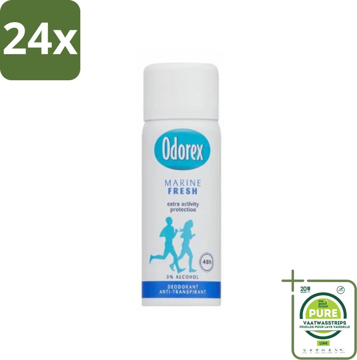 Odorex - Deodorant Spray - Mini Marine Fresh - Fris & Compact - 50 ml - Voordeelverpakking - 24 stuks - Deodorant - Antitranspirant