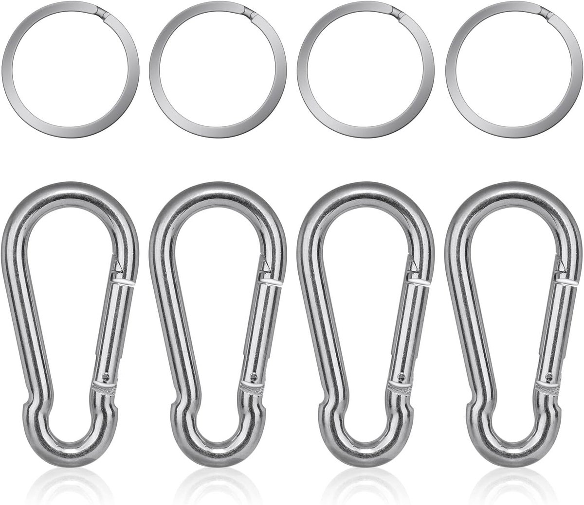 SnelShoppen - Heavy Duty Karabijnhaak Clip, 304 Roestvrijstalen Vergrendelbare Haken voor Hangmat, Schommel, Outdoor, Kamperen, Vissen, Wandelen, 120