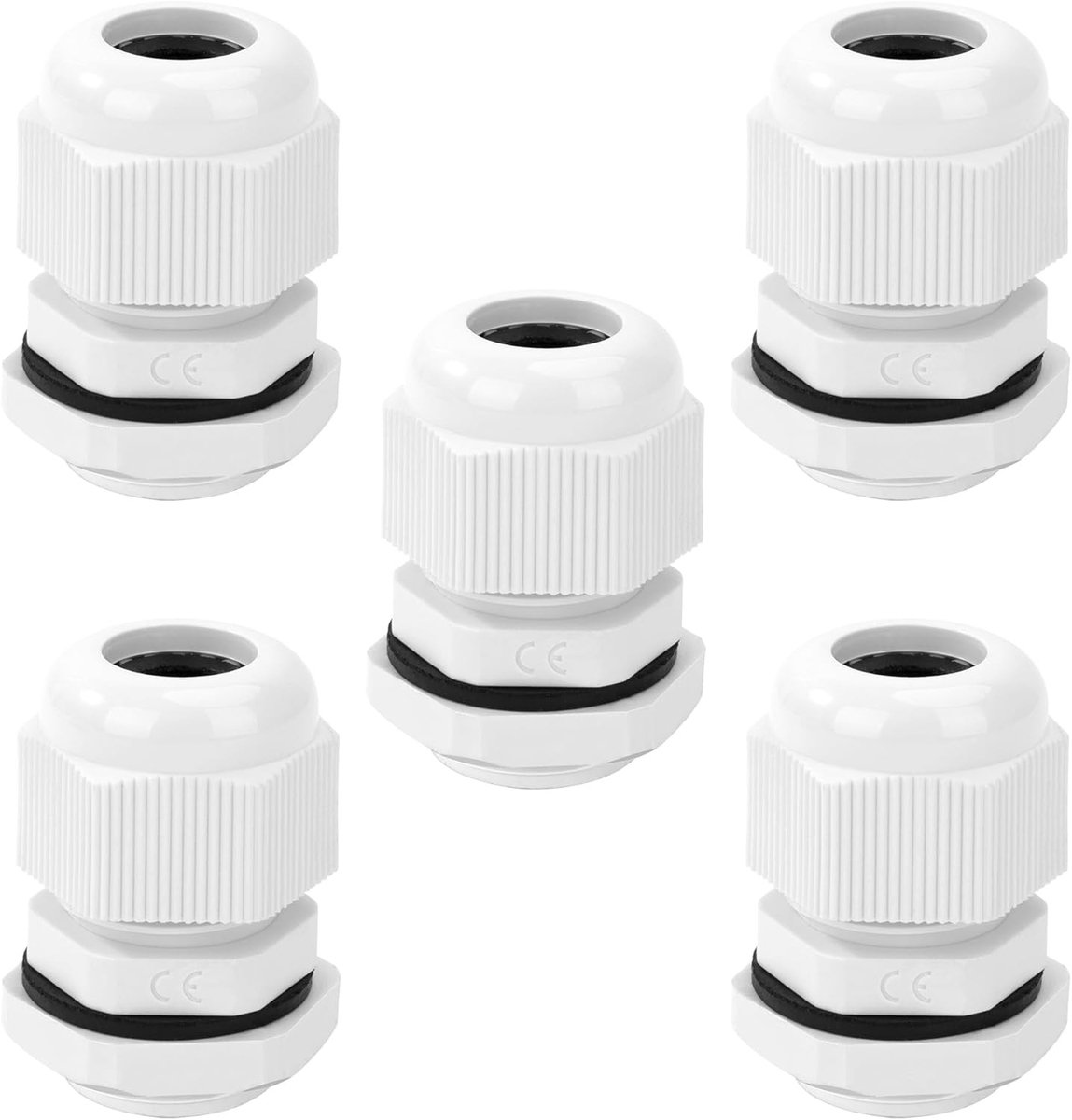 Kabelschroefverbinding M32 van Nylon, IP68 Waterdicht, Verstelbare Aansluitingen voor Junctiekast en Zekeringskast, Set van 5, Geschikt voor Elektrische Installaties en Buitengebruik