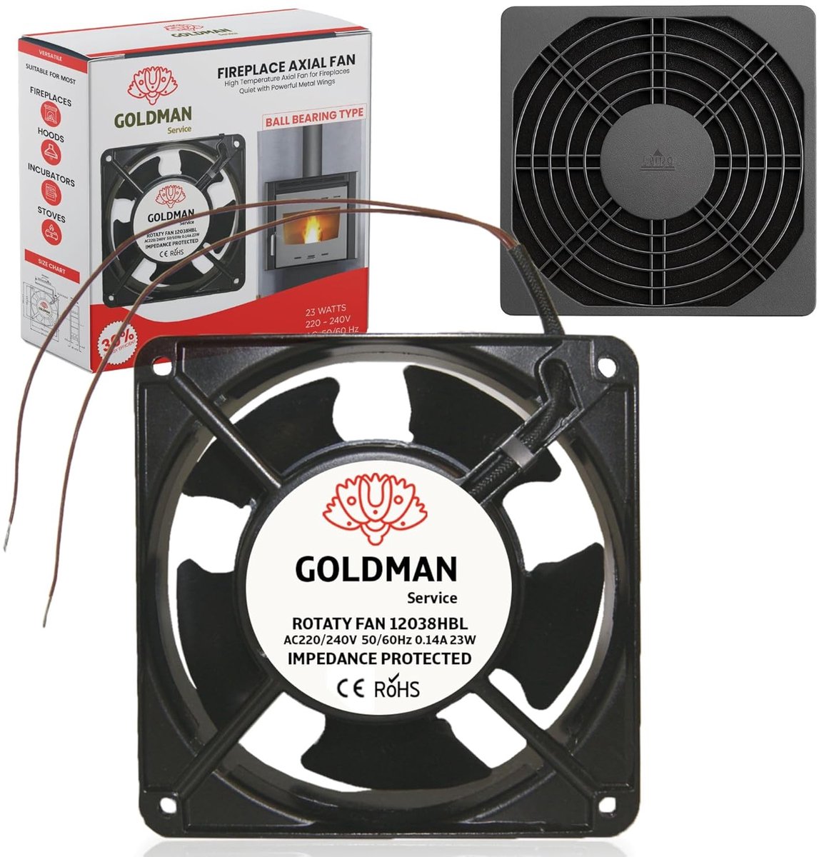 axiale ventilator 120x120 mm - metalen bladen - stil en krachtig - ideaal voor inbouwhaarden - ShopVlot