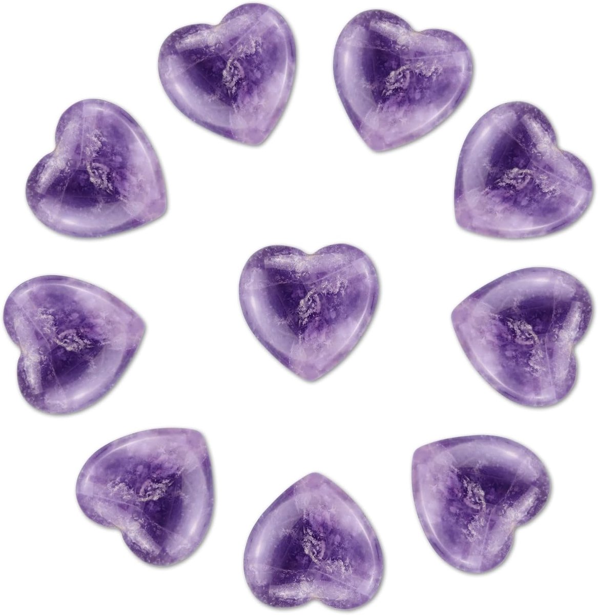 10 stuks amethist stenen kristallen hart stenen liefde genezing