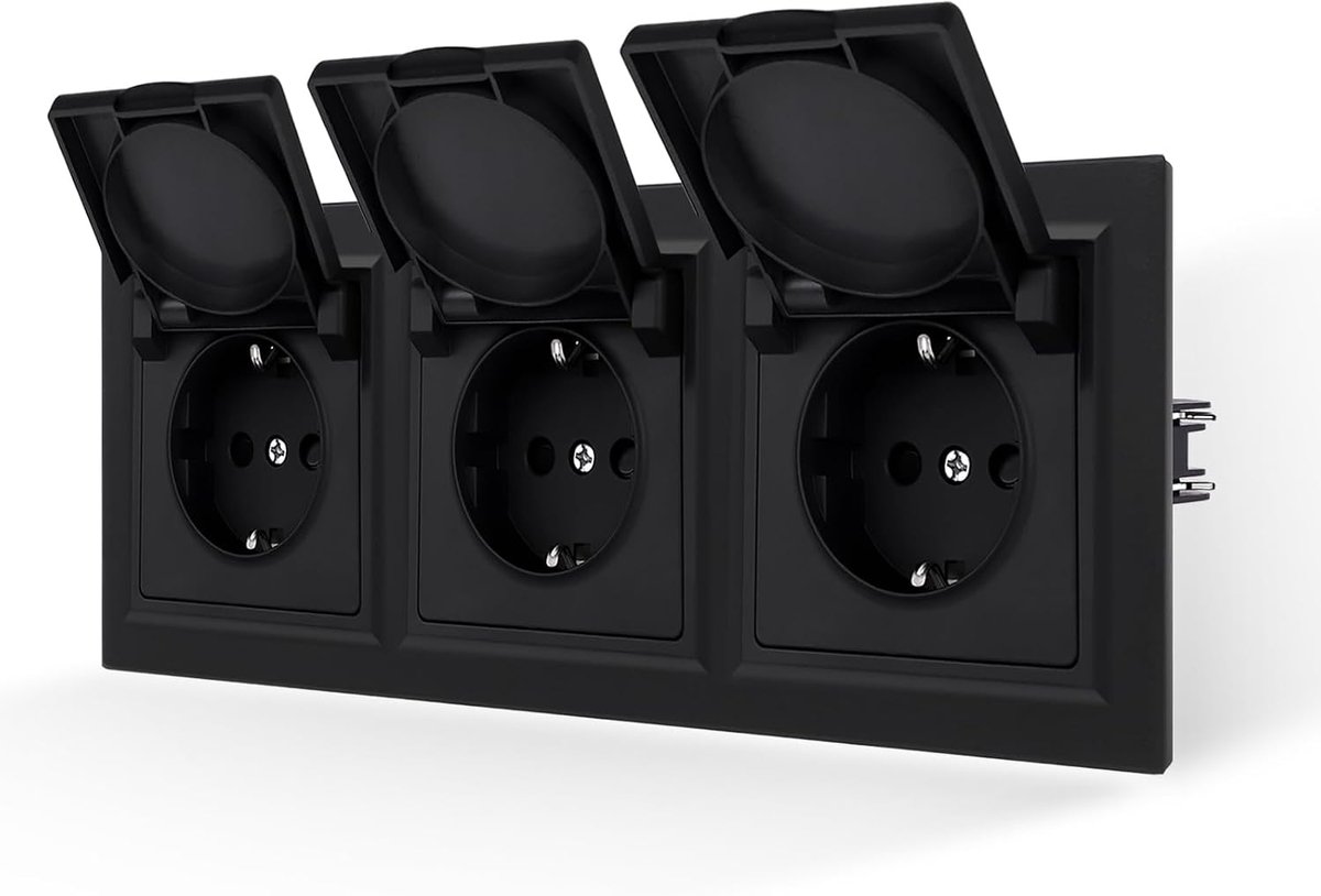 Stcle Black mat met glad lederen deksel 3 onderwerp met 16 plug -plug