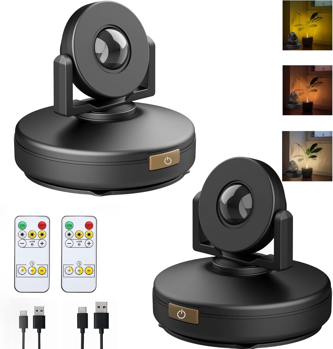 2Pack Oplaadbare batterij Led Spotlight Indoor, draadloze Mini Art