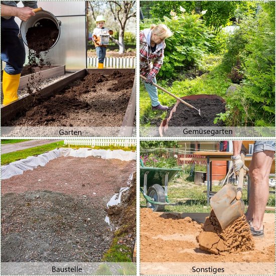 Tuinzeef met handslinger, metaal, diameter 30 cm, met 4 zeven (3/6/9/12 mm), efficiënte zeef voor aarde, stenen, zand, compost, onkruid – verwisselbare zeef voor tuinieren — afbeelding 4