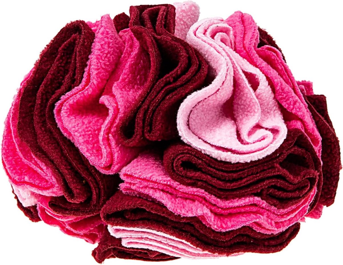 Honden Snuffelbal - Honden Speelgoed - Voedsel Jacht - Wasbaar Materiaal - 15x15cm - Roze