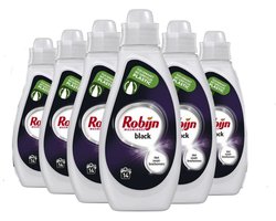 Robijn Black Vloeibaar Wasmiddel – 6 x 700 ml – Voor Zwarte & Donkere Was