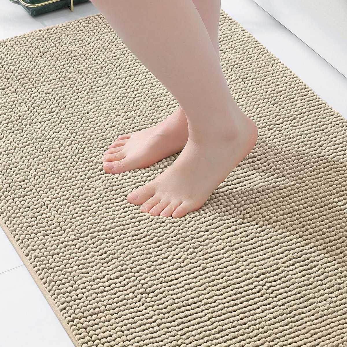 Chenille Badmat, antislip, zacht, absorberend, wasbaar, 50 x 80 cm