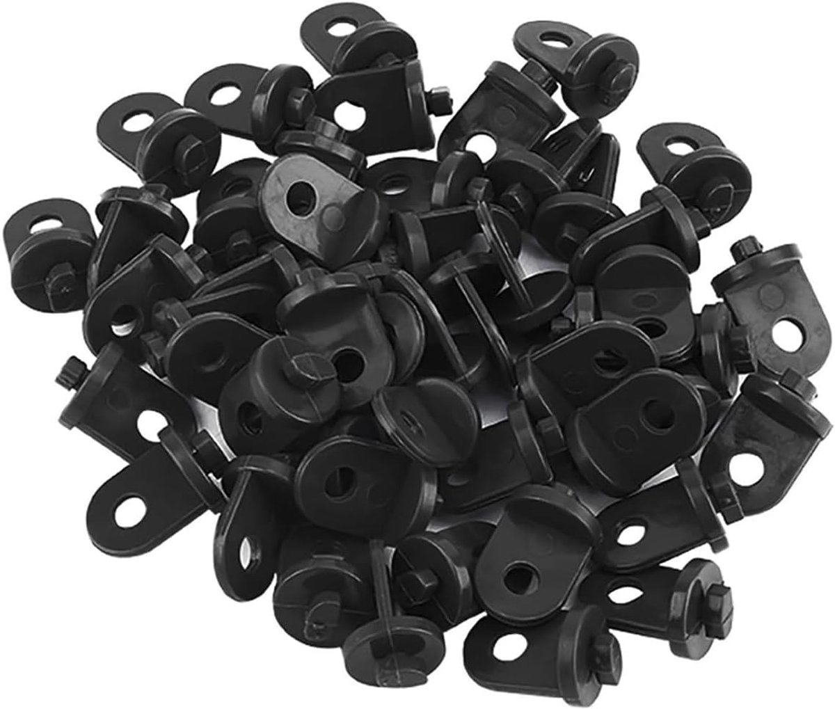 50 stuks broeikas twist clips, kunststof broeikas, schaduwklemmen voor hangende planten, mandpotten, fixatie schaduwdoeken (donkergroen)