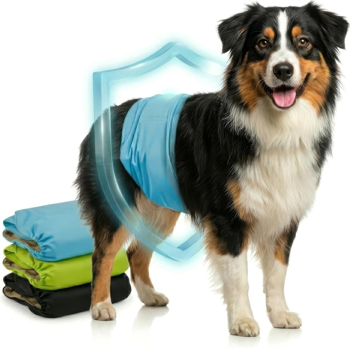 Luiers voor reuen, 3 stuks, absorberende hondenluiers reuen, comfortabele hondenluiers bij incontinentie hond, milieuvriendelijke reudenluier wasbaar, gemakkelijk te reinigen