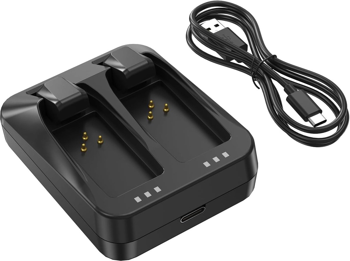 Oplader met dubbele poort, compatibel met SRAM AXS/eTap Red Force Rival GX Eagle accu, snellaadUSB-C-oplader voor dubbele accu's met USB-C-kabel