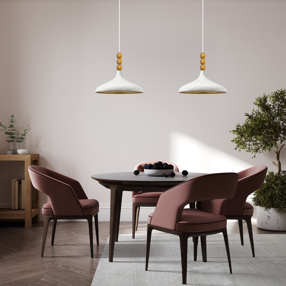 Bamyum Champion hanglamp, industriële Modern stijl, Ø35 cm, wit metalen lamp