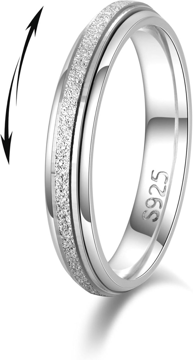 925 sterling zilver, anti-angst, spinner-ring, fidget band, ring voor