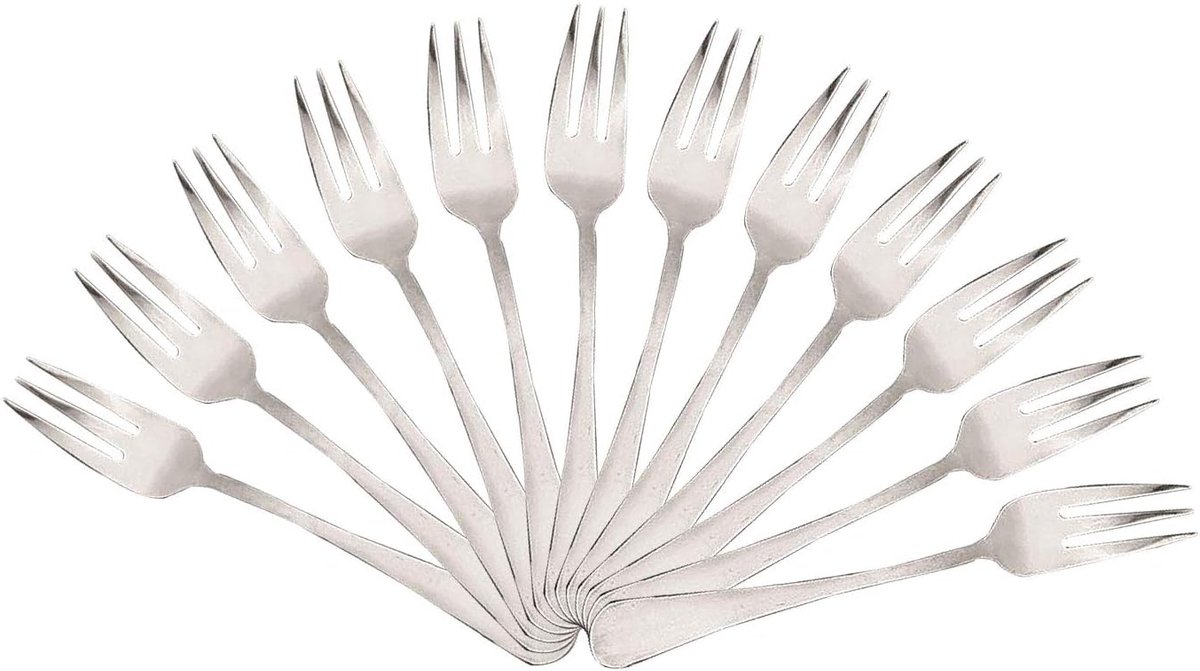 Spoon - Dessertvork van roestvrij staal, 15 x 2,05 cm, 12 stuks