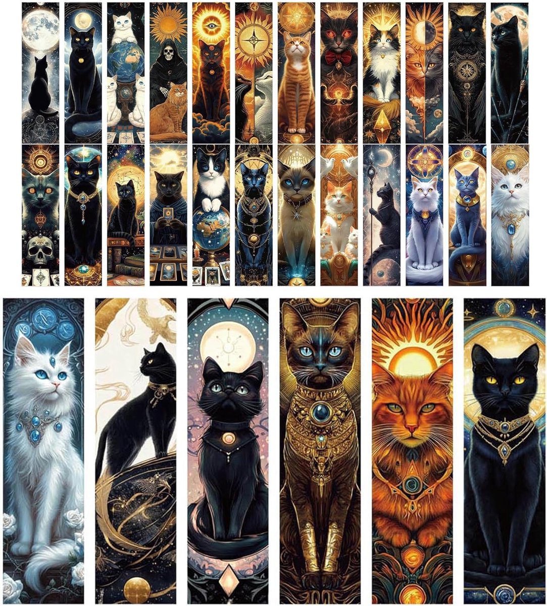Tarot Bladwijzers, 30 Stuks, 15 x 4 cm Mystieke katten- en