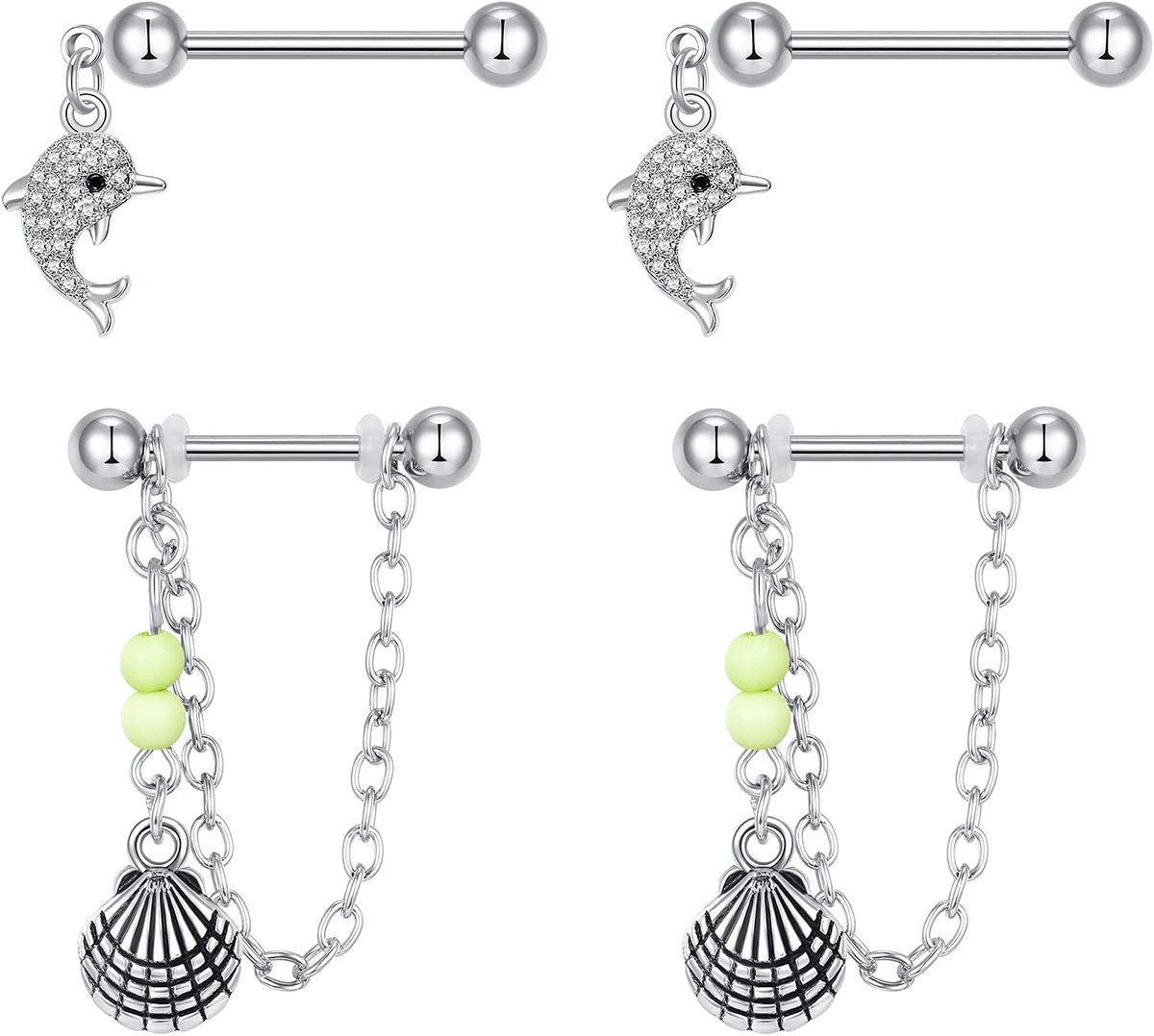 14G Piercing Teton Dangle Nipplering voor Vrouwen 14 mm 16 mm