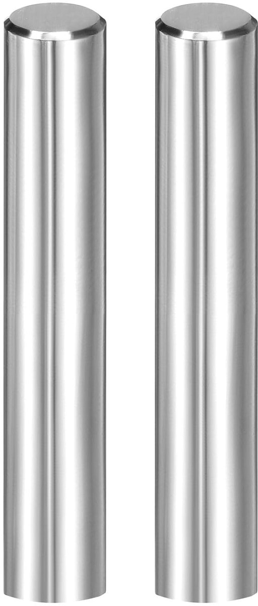 2 stuks 12 mm x 75 mm plugstiften, 316L roestvrij staal cilindrische