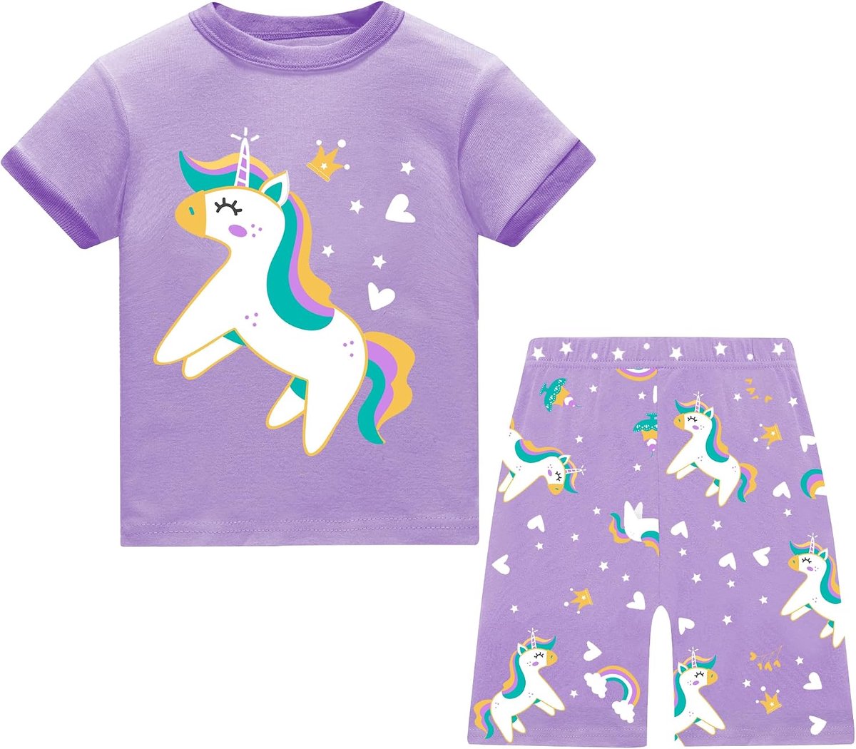 Meisjes Pyjama Korte Kids Zomer Katoenen T-shirt en Shorts Paard