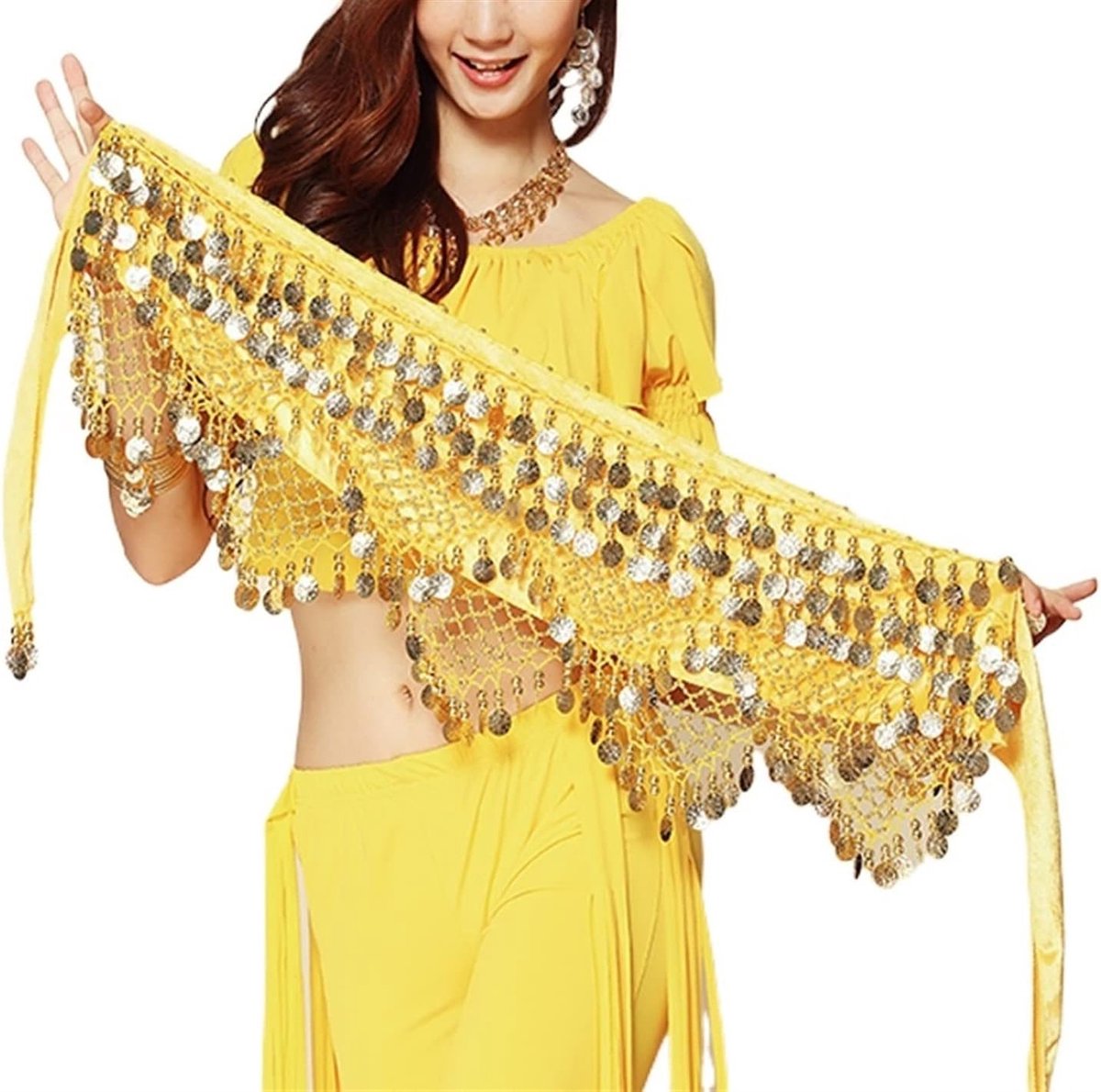 1 stks Belly Dance Taille Chain Coins Hip Sjaal BellyDance Luid