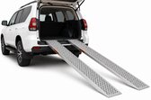 Litalife® Oprijplaten Set van 2 – 200cm Aluminium Antislip Laadgoot voor Motor & Scooter – Laadvermogen 400KG