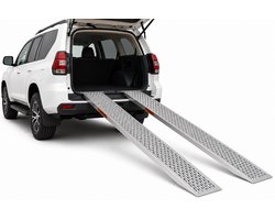 Litalife® Oprijplaten Set van 2 – 200cm Aluminium Antislip Laadgoot voor Motor & Scooter – Laadvermogen 400KG