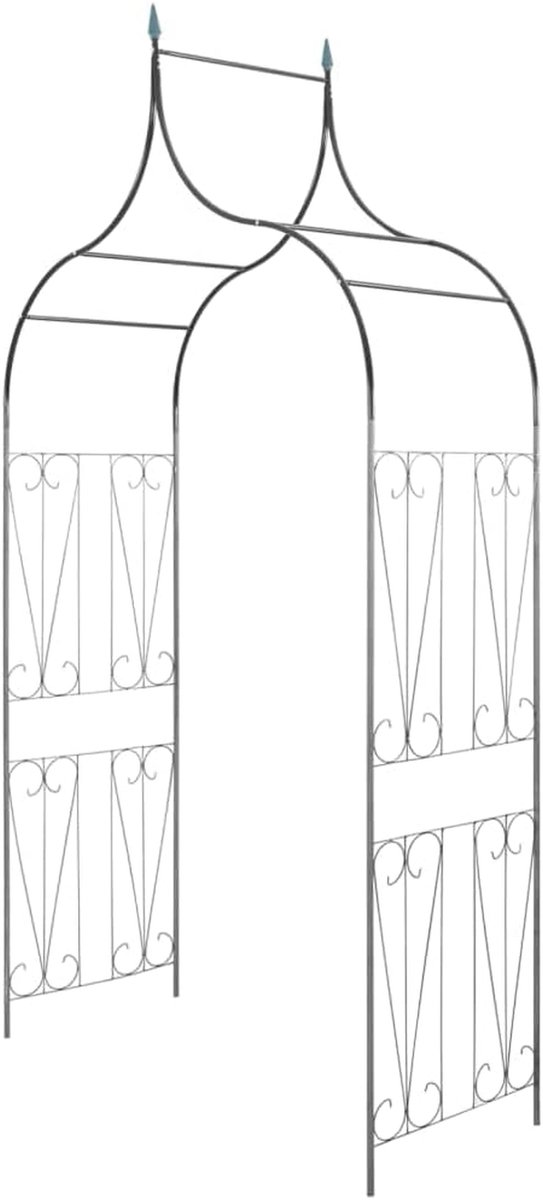 Rozenboog Tuin - Klimplant boog prieel - Decoratieve Tuininrichting - Robuust Weerbestendig Ijzer - 129 x 60 x 283 cm