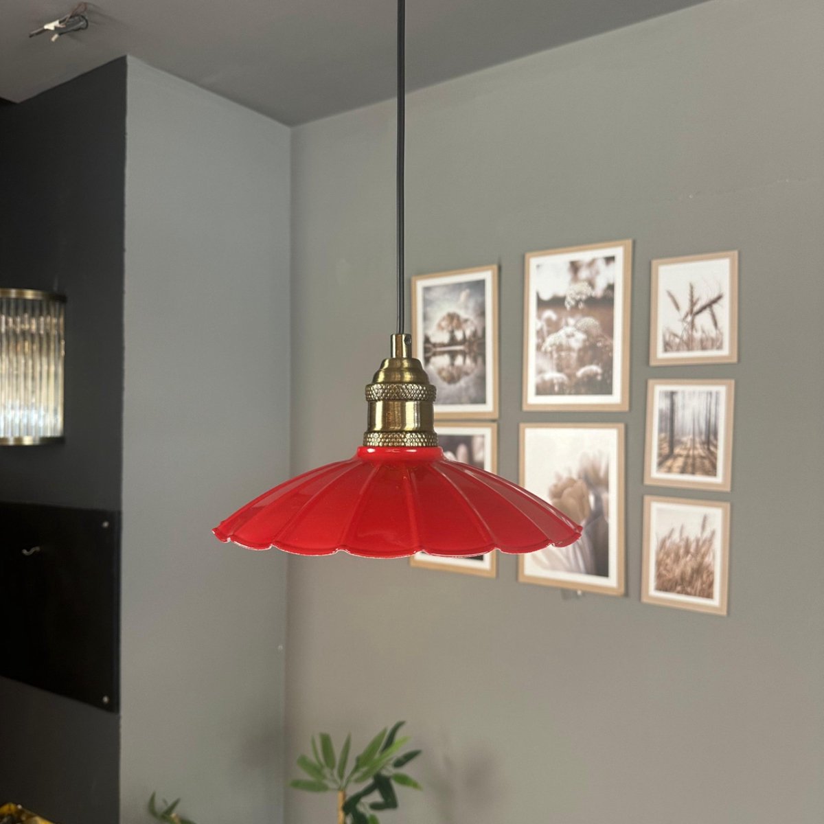 Bamyum Risso hanglamp, industriële Modern stijl, Ø25 cm, rood metalen lamp