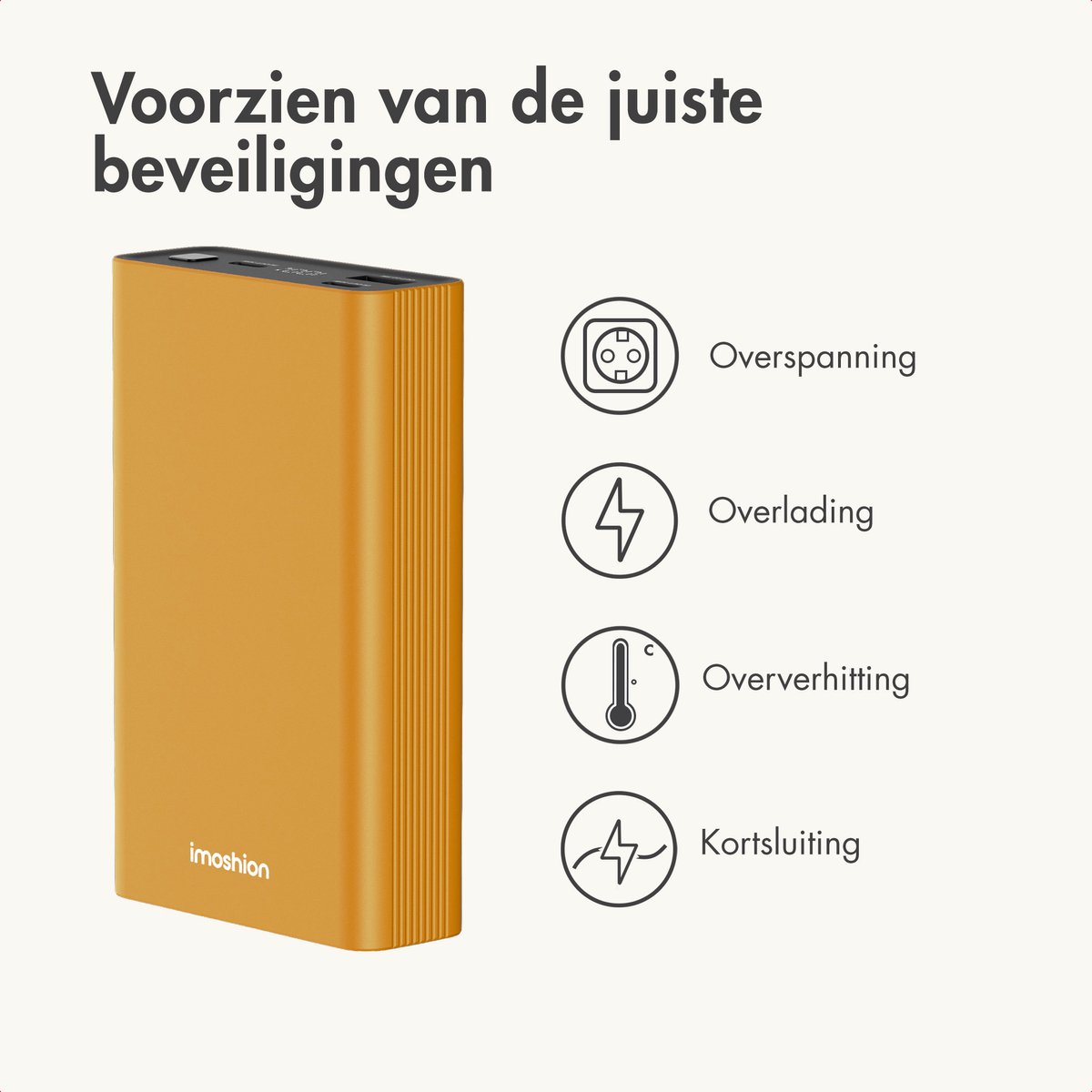 imoshion® Powerbank 20000 mAh - 30W Ultra Snellader - 4x Smartphone Opladen - USB C / USB A - Powerbanks - Universeel - Quick Charge 3.0 en Power Delivery — cadeau in Telefoon & Tablet - foto 5