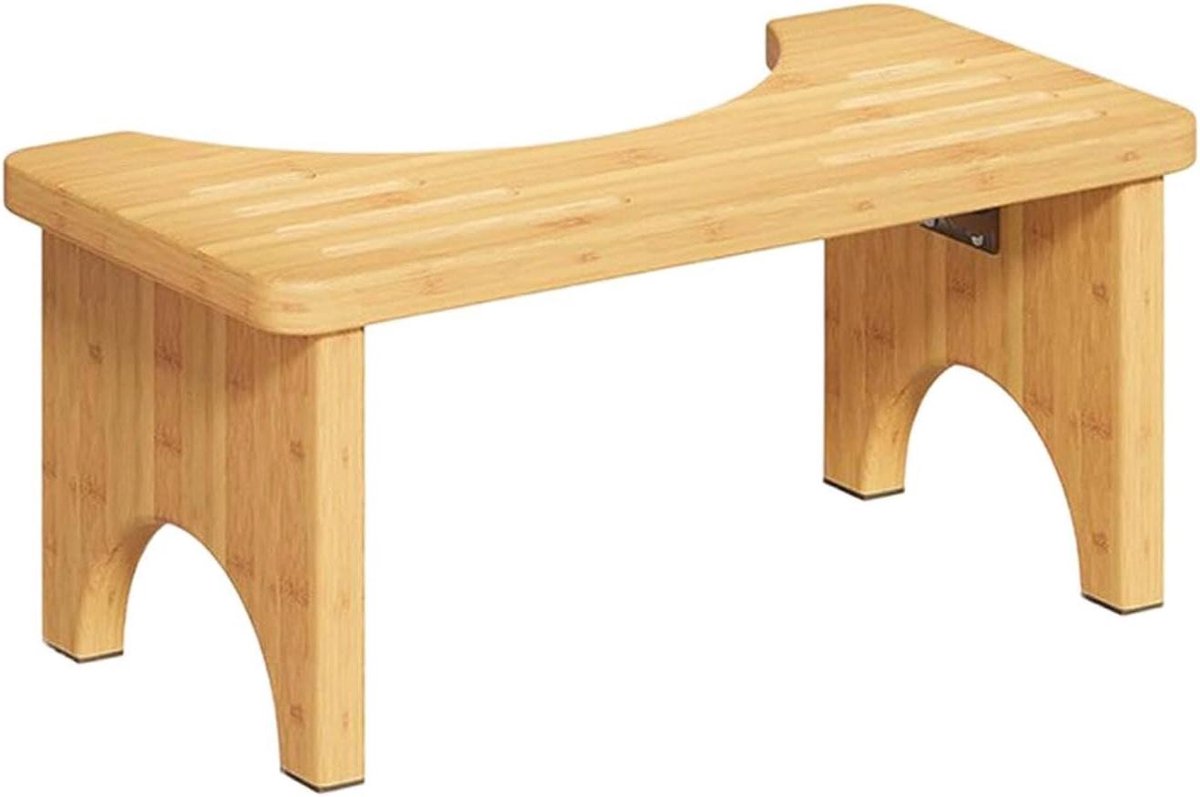 Houten Poepkruk - Krukje Toilet Hout - Comfortabel Toiletteren - Antislip Stabiel Ontwerp - 40x20x17 cm - Houtkleur