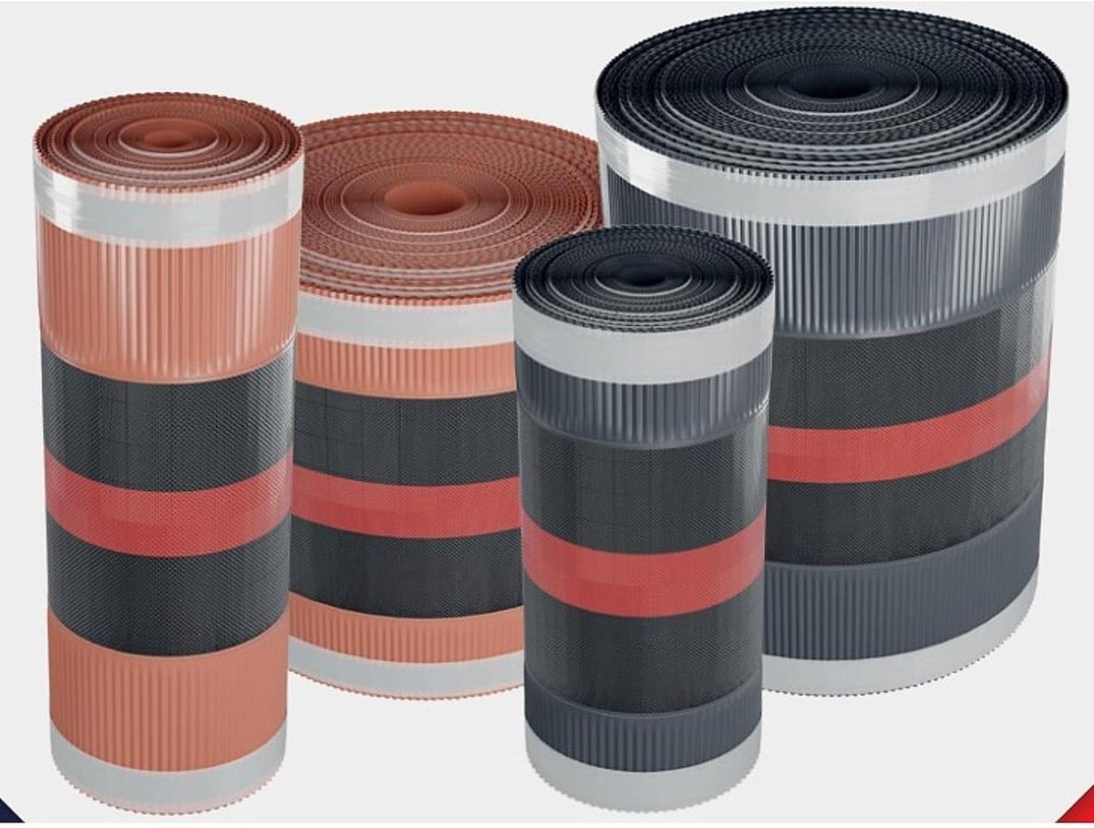 Flexibele Nokvorst Ventilatie - Dakventilatie Strip - Dakafwerking - Aluminium met Butyl - 390mm x 30m - Zwart