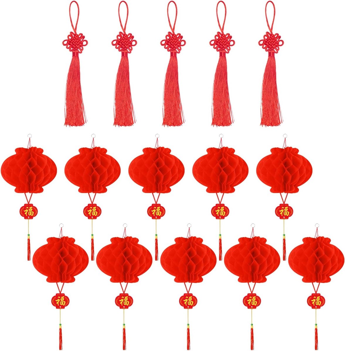 SnelShoppen - 20 Stuks Chinese Lantaarns, Papieren Lantaarns Decoraties, Kerstdecoraties, Lente Decoraties, Buiten Papieren Lantaarns, Nieuwjaars Acce