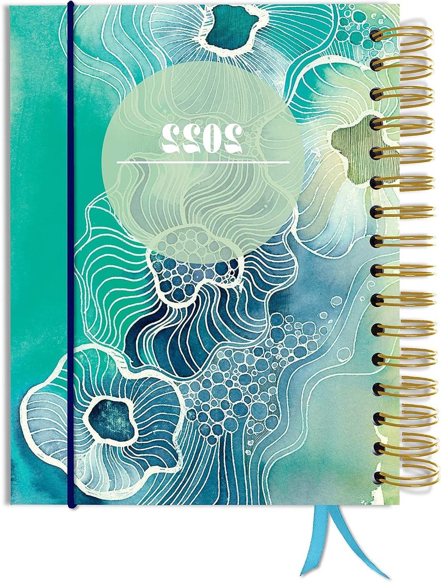 Weekplanner Agenda - Planningsboek Afsprakenboek - Dagelijkse Organisatie - Hardcover met Elastiek - 185 x 215 cm - Zee