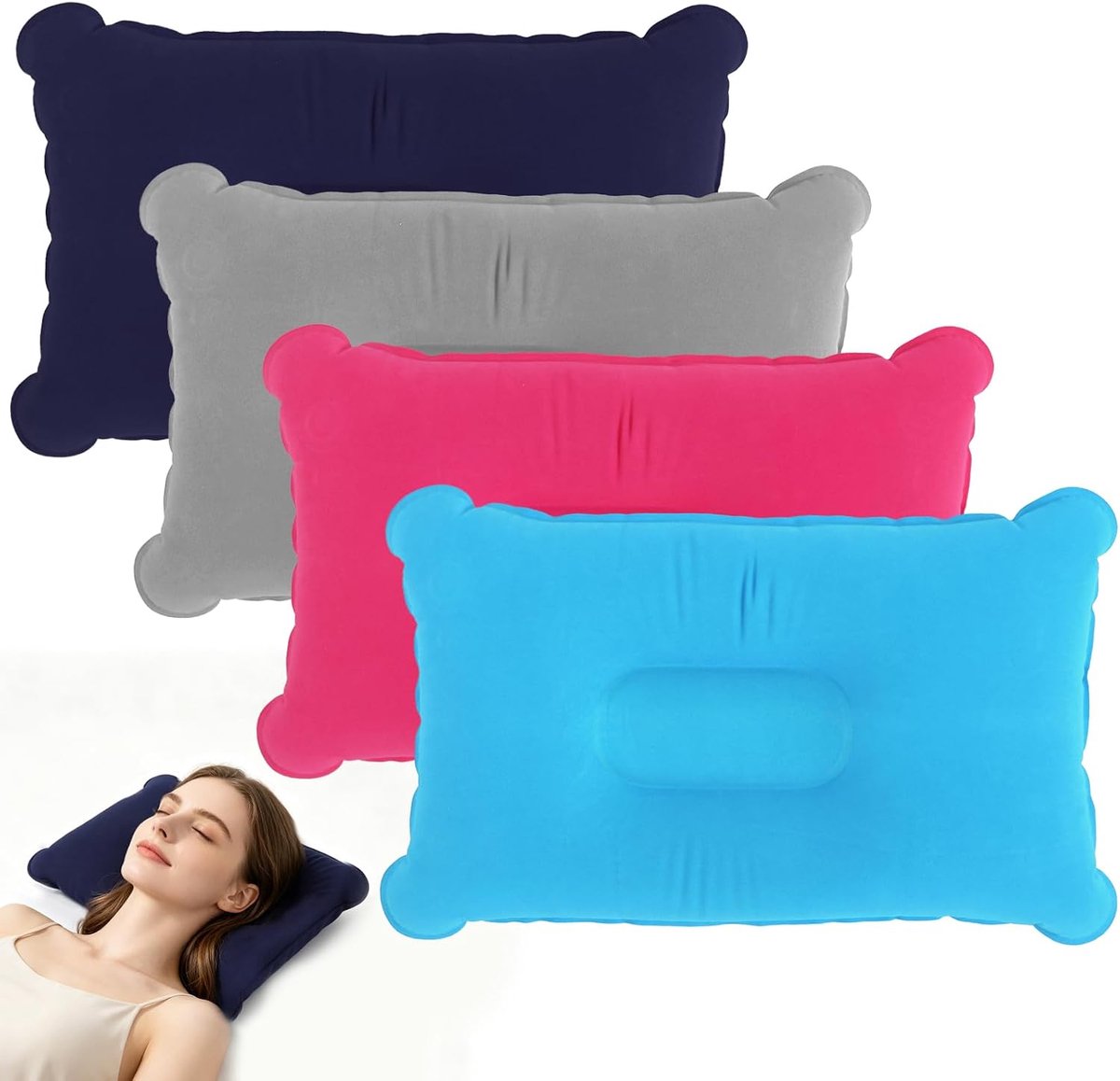 4 stuks opblaasbaar kussen, strand, comfortabel strandkussen, opblaasbaar - ShopVlot
