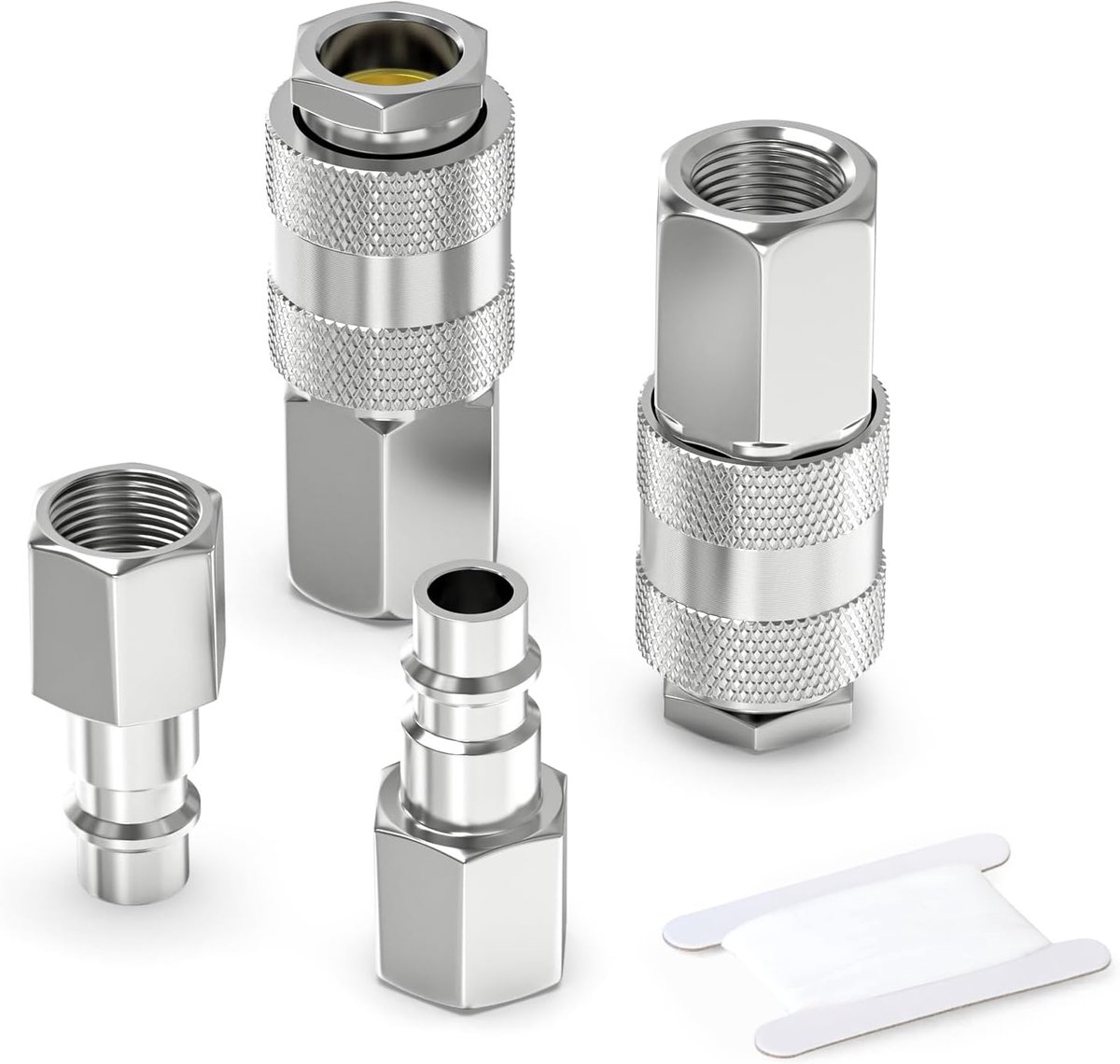 GASHER 4 stuks 1/4 Inch Luchtleiding Koppelingen, 1/4" BSP Vrouwelijke Draad Euro Luchtslang Compressor Koppelingen - ShopVlot