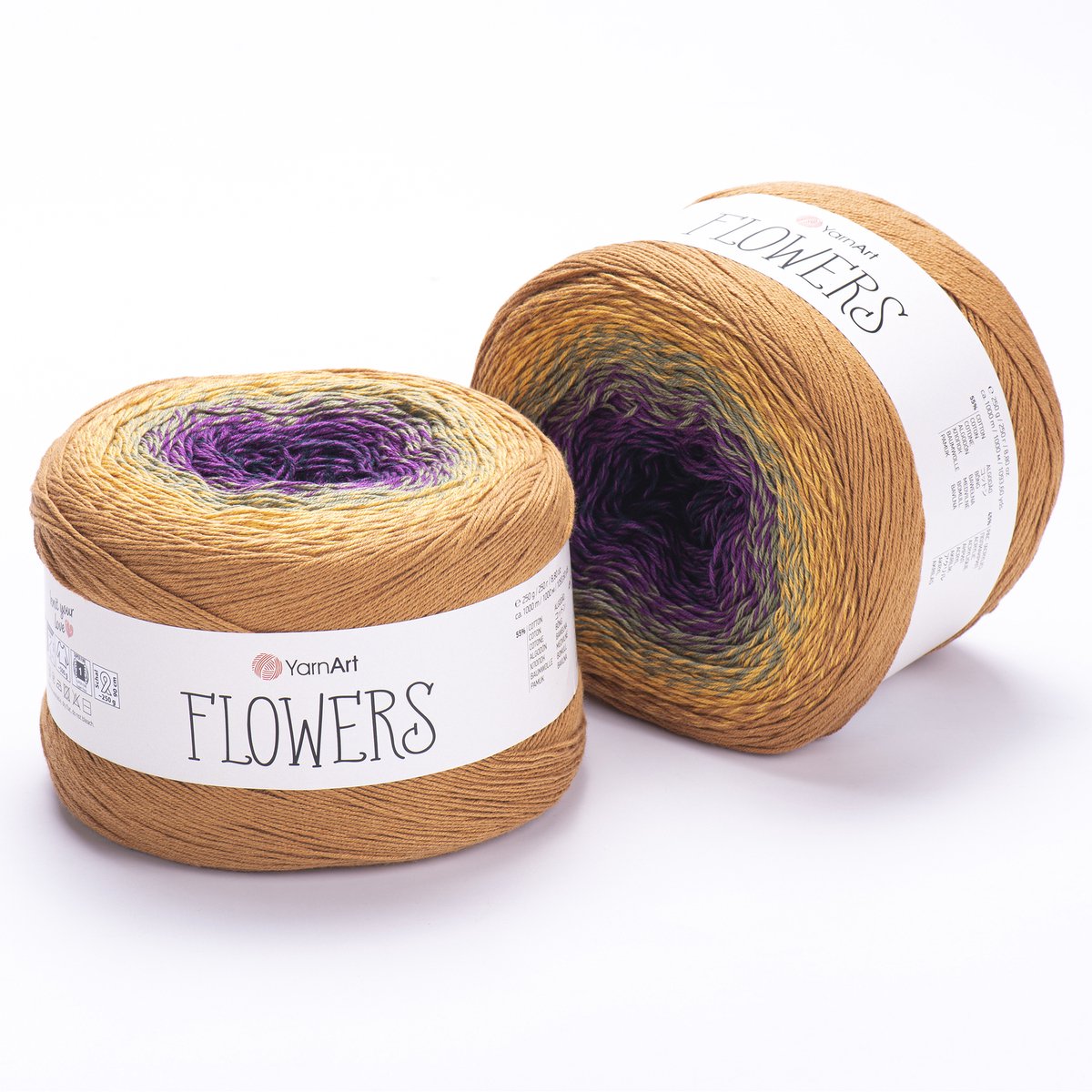 YarnArt Flowers Verloopgaren - 55% Katoen 45% Acryl - voor Haken en Breien - 250g / 1000m - Kleur 315