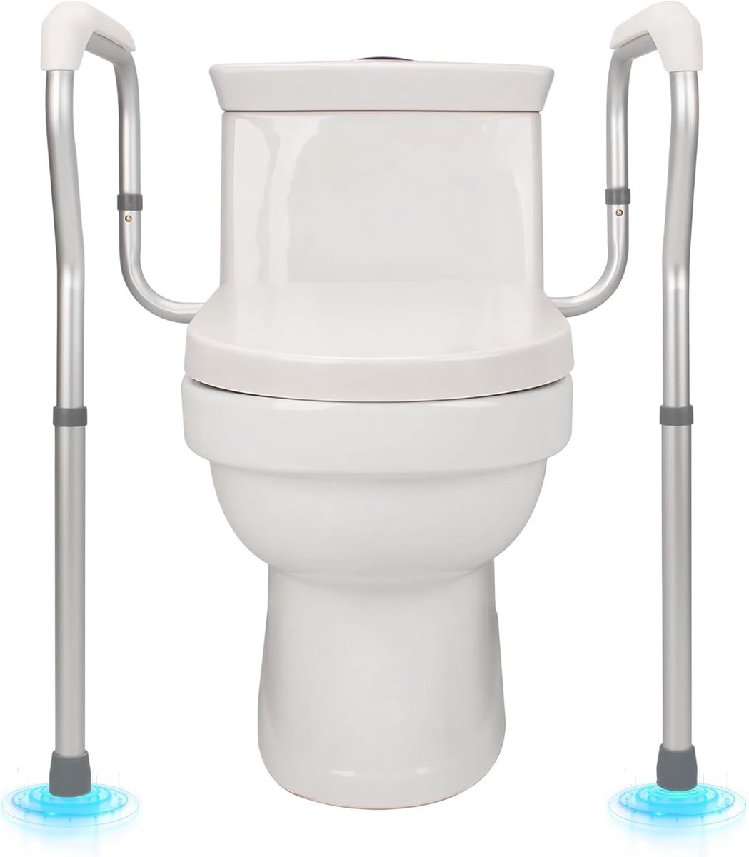 SnelShoppen - Opstahulp Toiletzitverhoging met Armluinen voor Senioren, Gehandicapten en Zwangere Vrouwen, Verstelbaar, Antislip, Wit