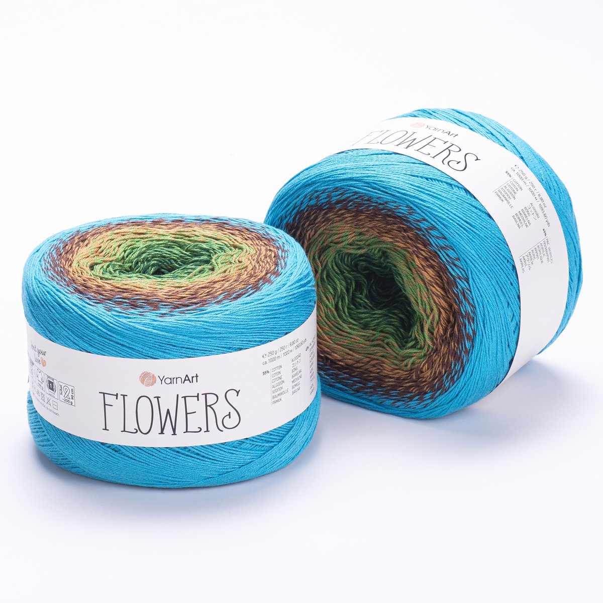 YarnArt Flowers Verloopgaren - 55% Katoen 45% Acryl - voor Haken en Breien - 250g / 1000m - Kleur 314