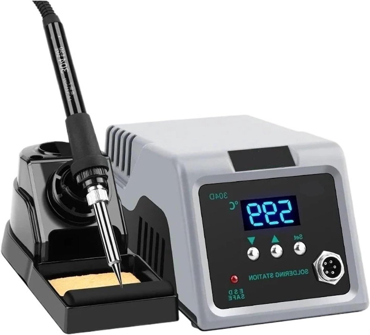 Soldeerstation - Soldeerbout Soldeerstation met display - Elektronica Reparatie - Hoogfrequente Verwarming - 150W - Zwart
