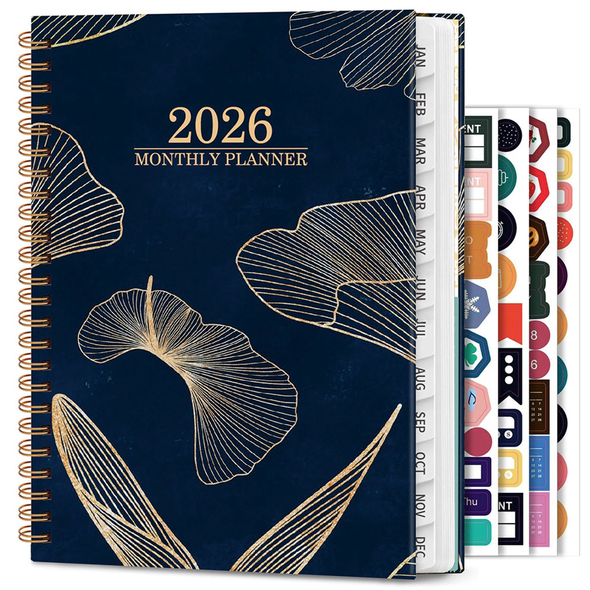 Agenda 2026 - Zakagenda A5 - Met Decoratieve stickers - Planning van de bloemenplanning - Voor Thuis School Kantoor Klaslokaal Plannen Studie Werk Academisch Leraar - 21.59 x 16.5 cm - F