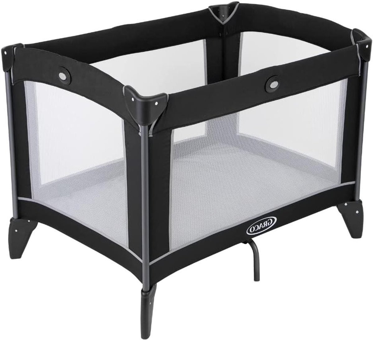 Compact Reiswieg - Baby Campingbedje - Comfortabel Slapen - Eenvoudig Inklapbaar - 102.5 x 72.5 x 79.5 cm - Zwart Grijs