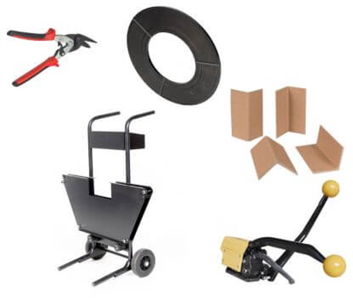 Kortpack starter set staalband - Omsnoeringsmateriaal - treksterkte 700g - 16 mm enkelvoudige wikkeling - met haspel