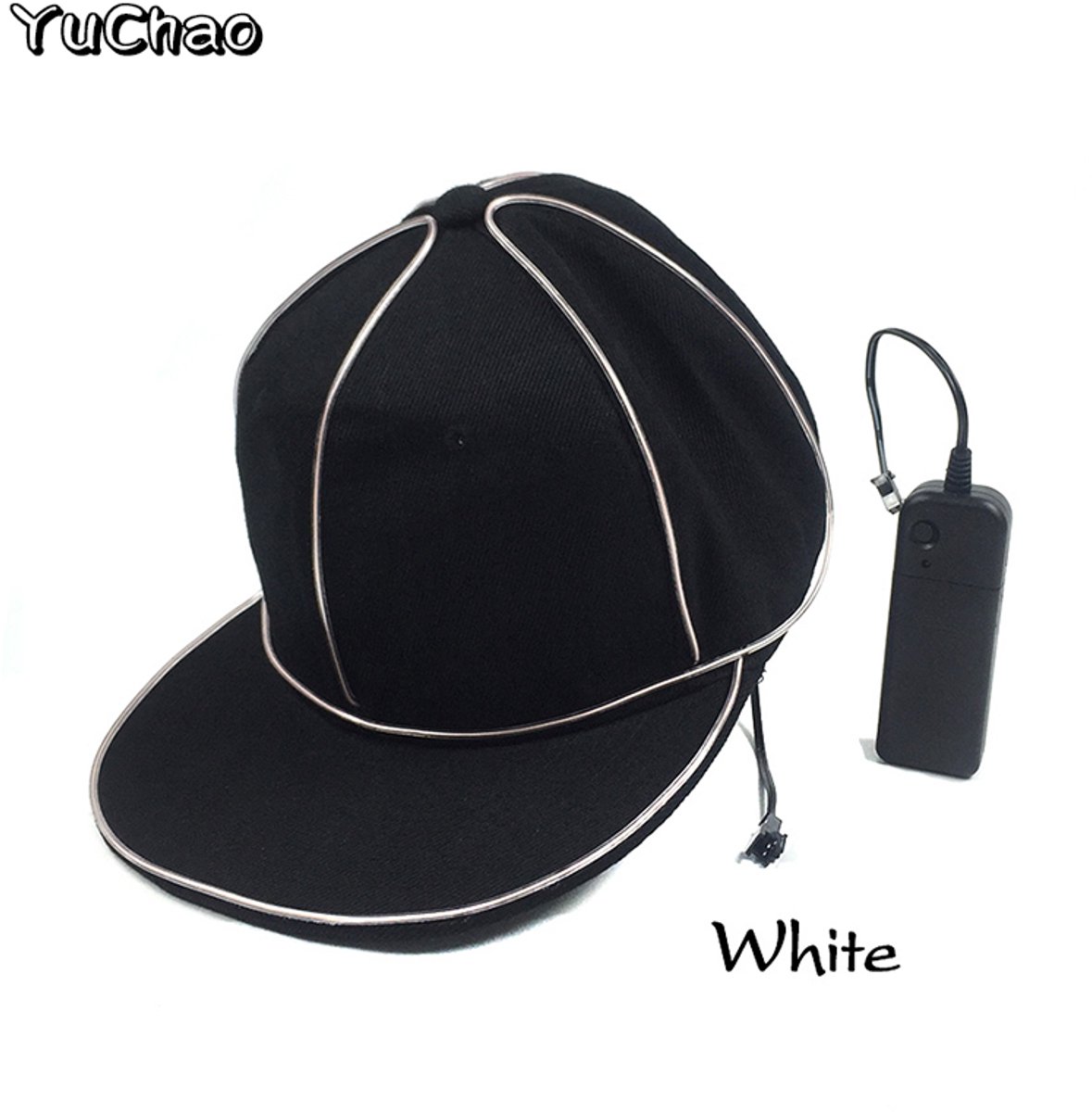 Doppler GlowCap LED Baseballpet – EL Wire Lichtgevende Pet – Festival, Carnaval & Rave – Wit