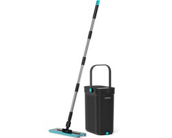 Sophitech FreshClean Mop - Dweilsysteem met Emmer - Dweil met 3-Kamersysteem - Schoon & Vuil Water Gescheiden - Inclusief 2 Mop Pads - Zwart