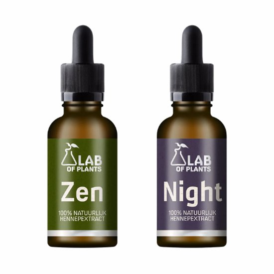 Lab of Plants Dag & Nacht bundel - Night en Zen hennepolie - 10 ml